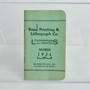 Read Printing & Lithograph November 1934 Vintage Advertising Notebook